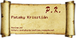 Pataky Krisztián névjegykártya