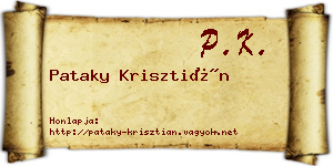 Pataky Krisztián névjegykártya